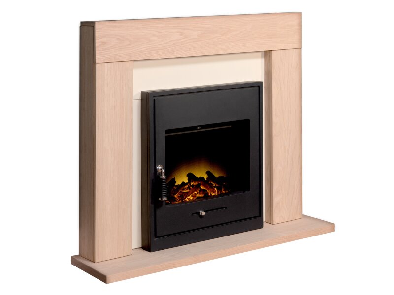 Adam Malmo Oak & Black/Cream + Oslo Inset Electric Stove Black, 39"