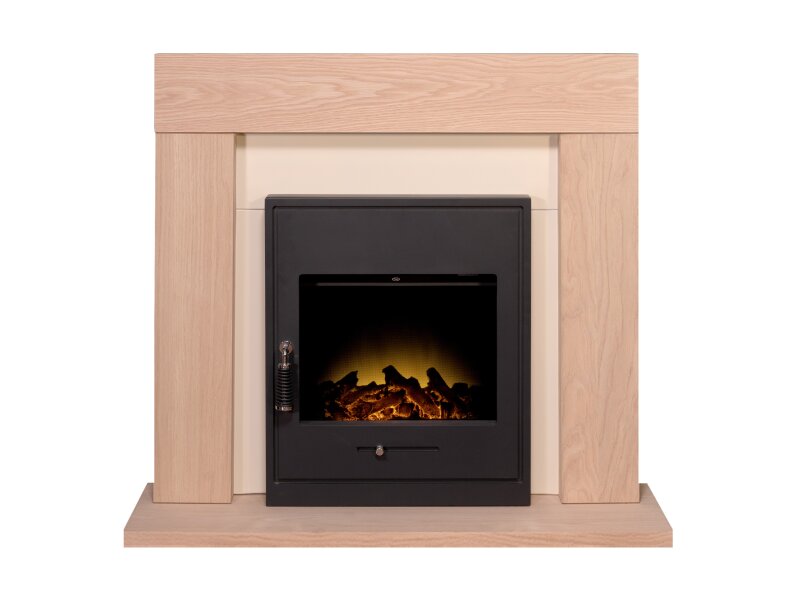 Adam Malmo Oak & Black/Cream + Oslo Inset Electric Stove Black, 39"