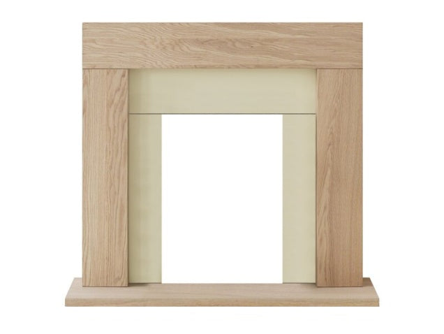 Adam Malmo Oak & Black/Cream + Eclipse Electric Fire Chrome, 39"