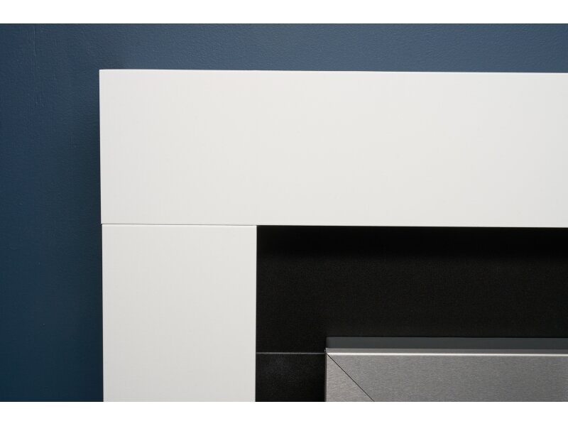 Adam Malmo Pure White & Black/Pure White + Colorado Electric Fire Brushed Steel, 39"