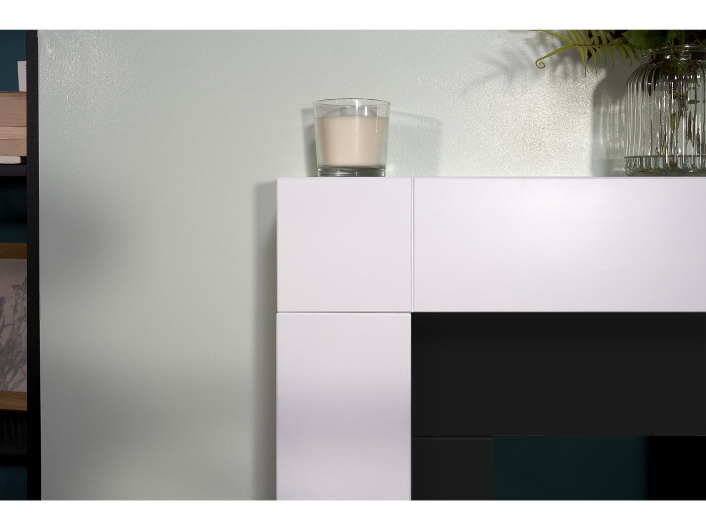 Adam Malmo Pure White & Black/Pure White + Blenheim Electric Fire Chrome, 39"