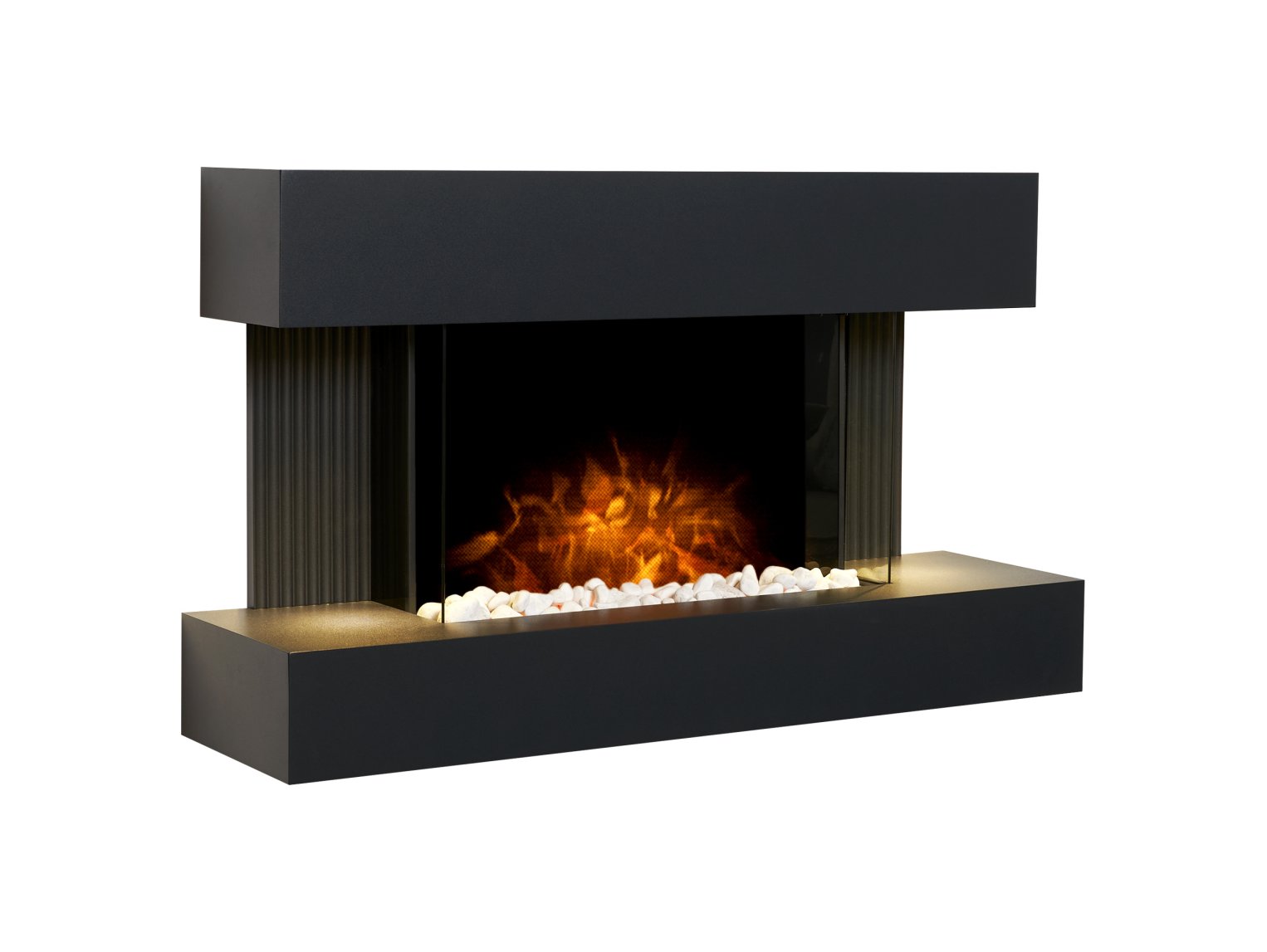 Adam Manola Charcoal Grey Wall Mounted Electric Fire Suite