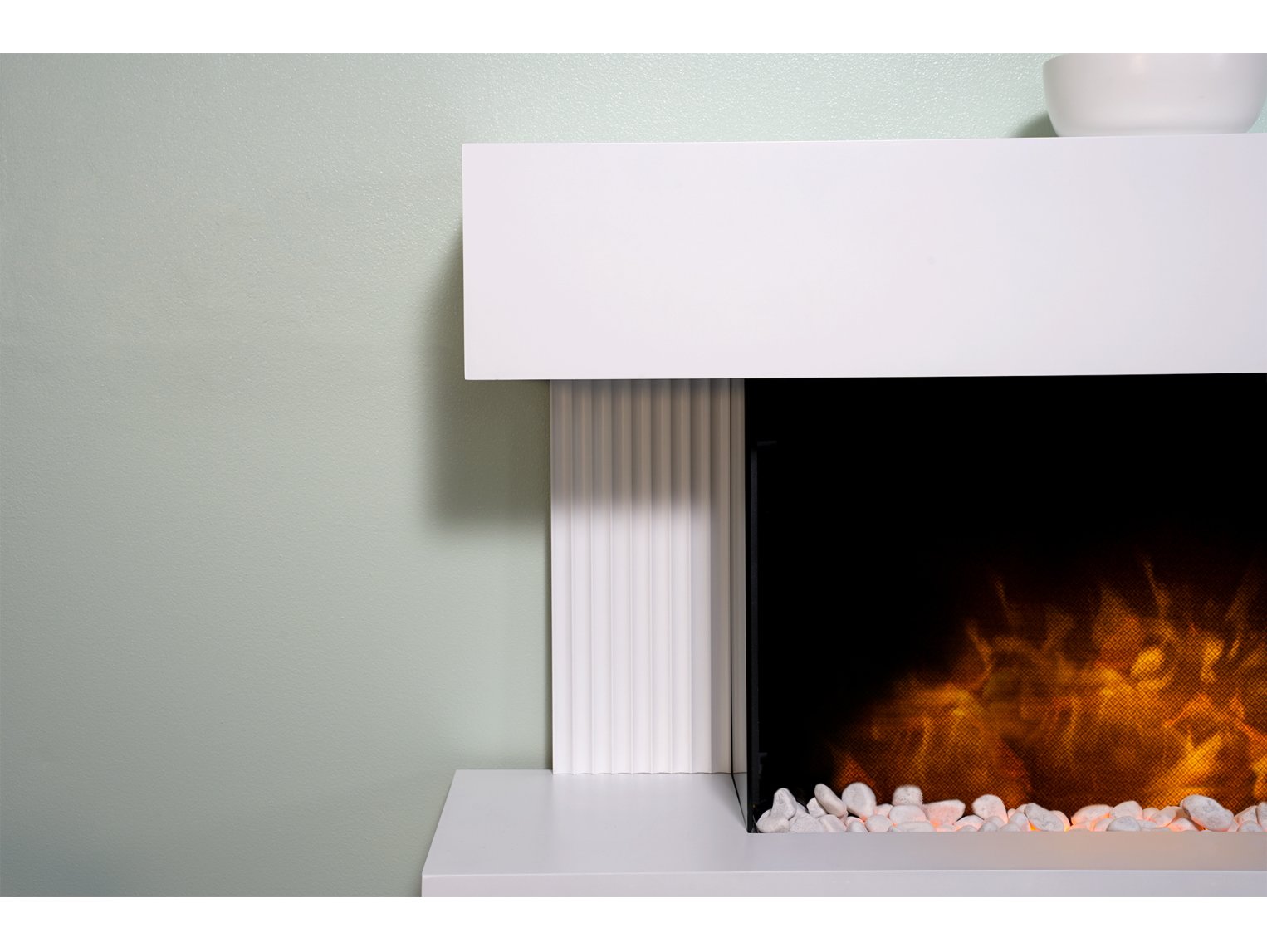 Adam Manola Pure White Wall Mounted Electric Fire Suite