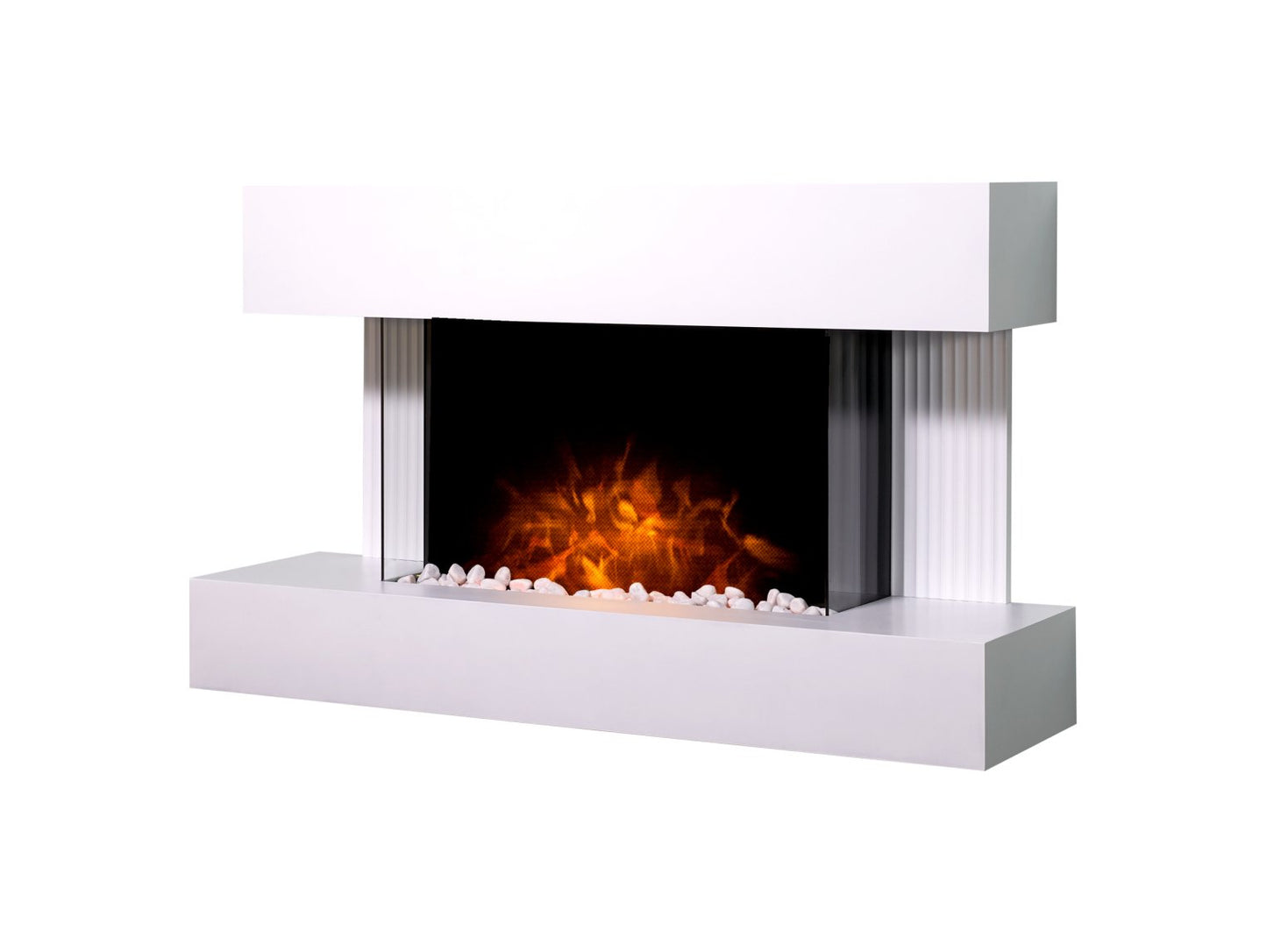 Adam Manola Pure White Wall Mounted Electric Fire Suite