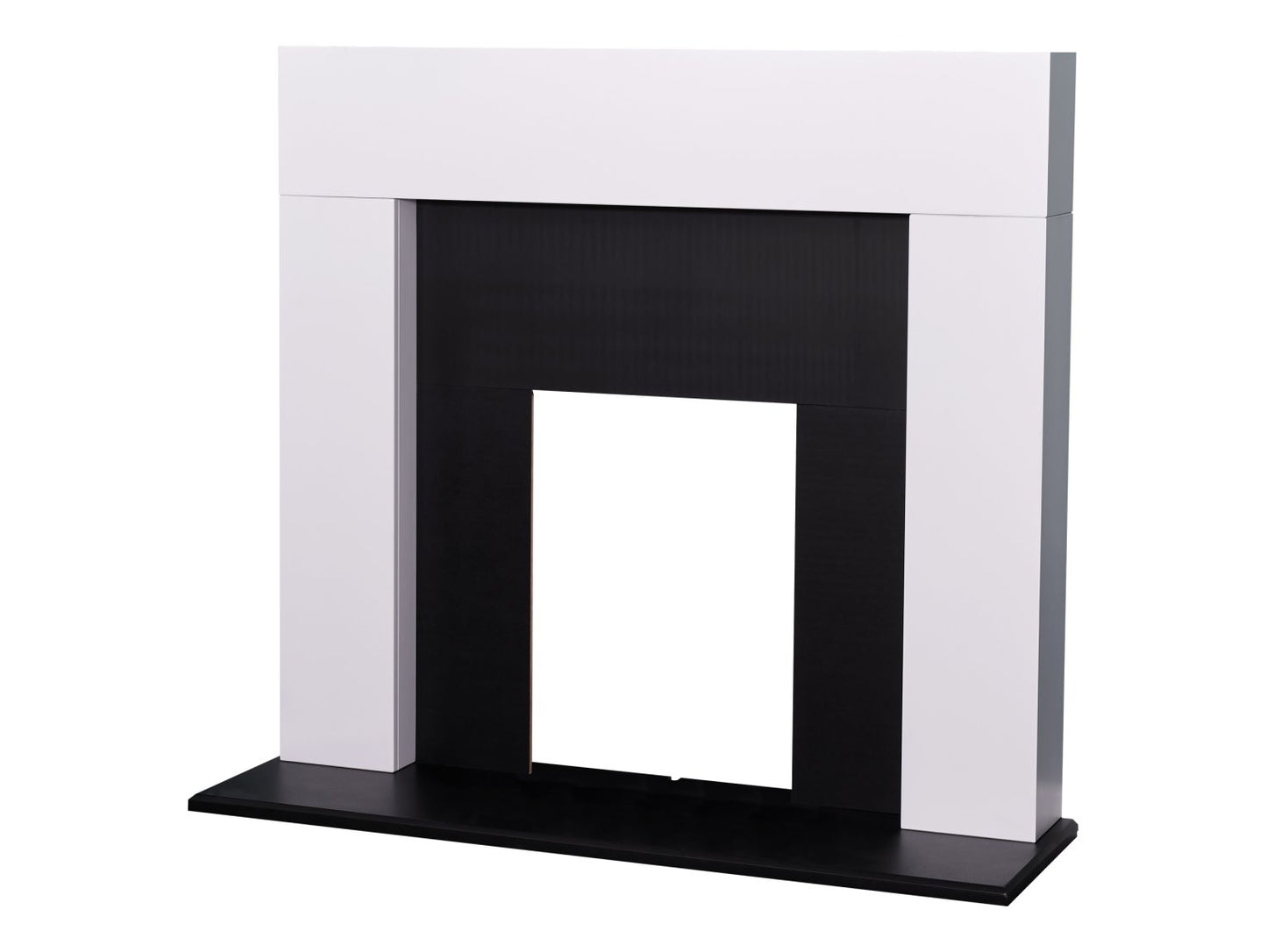 Adam Miami Fireplace Suite Pure White & Black, 48"