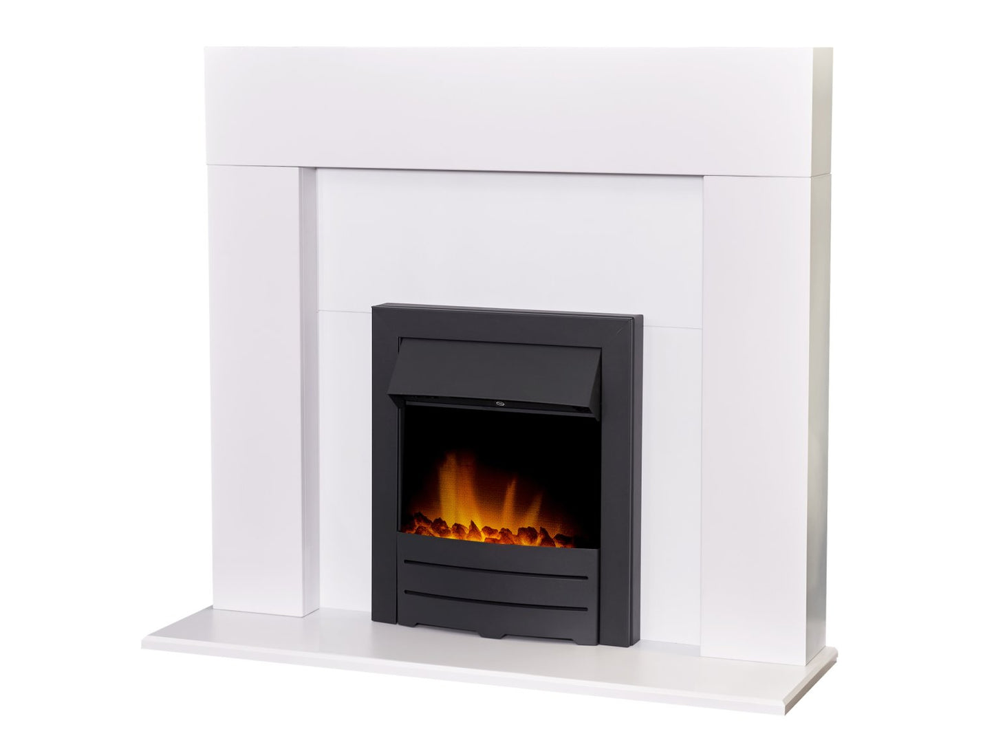 Adam Miami Fireplace Pure White + Colorado Electric Fire Black, 48"