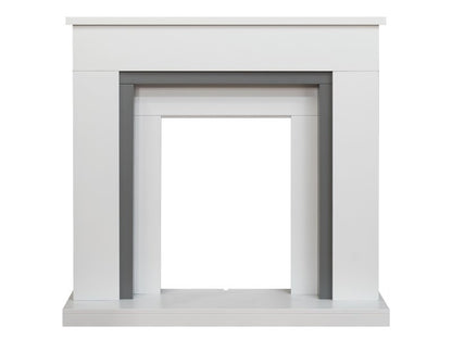 Adam Milan Fireplace in Pure White & Grey, 39 Inch