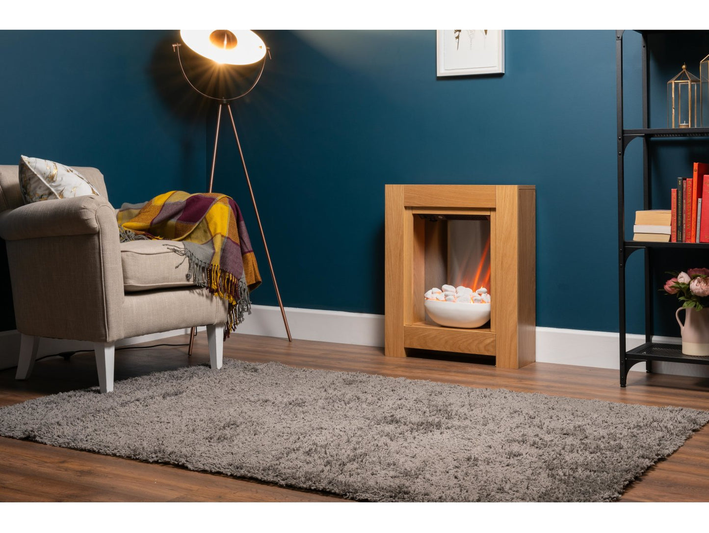 Adam Monet Fireplace Suite Oak + Electric Fire, 23"