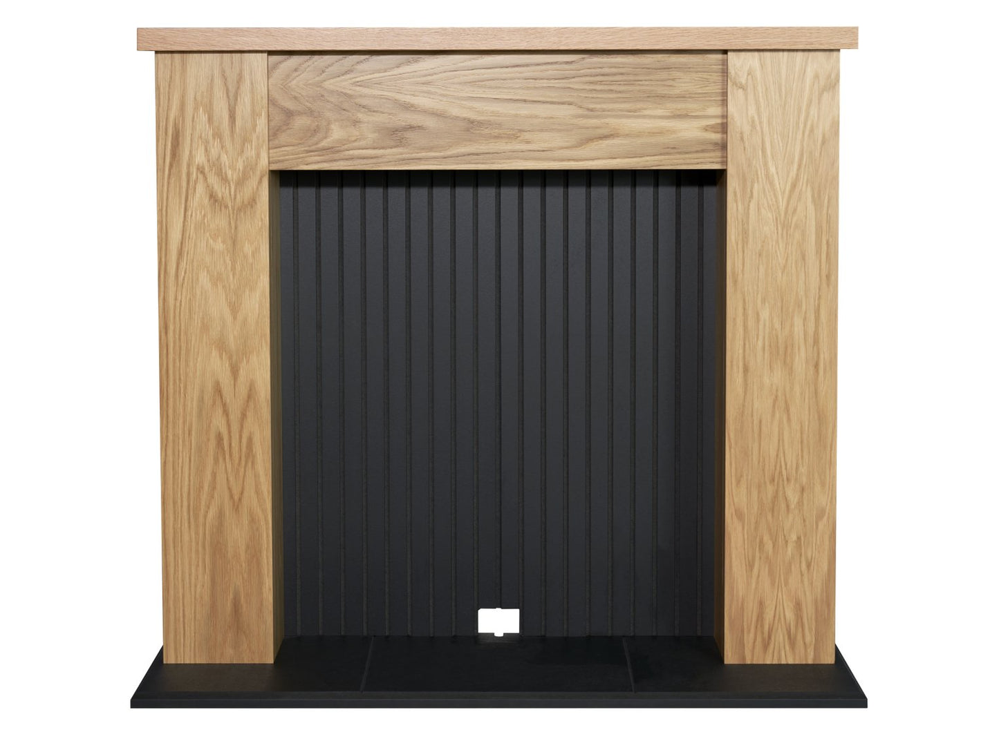 Adam New England Stove Fireplace in Oak & Black, 48 Inch
