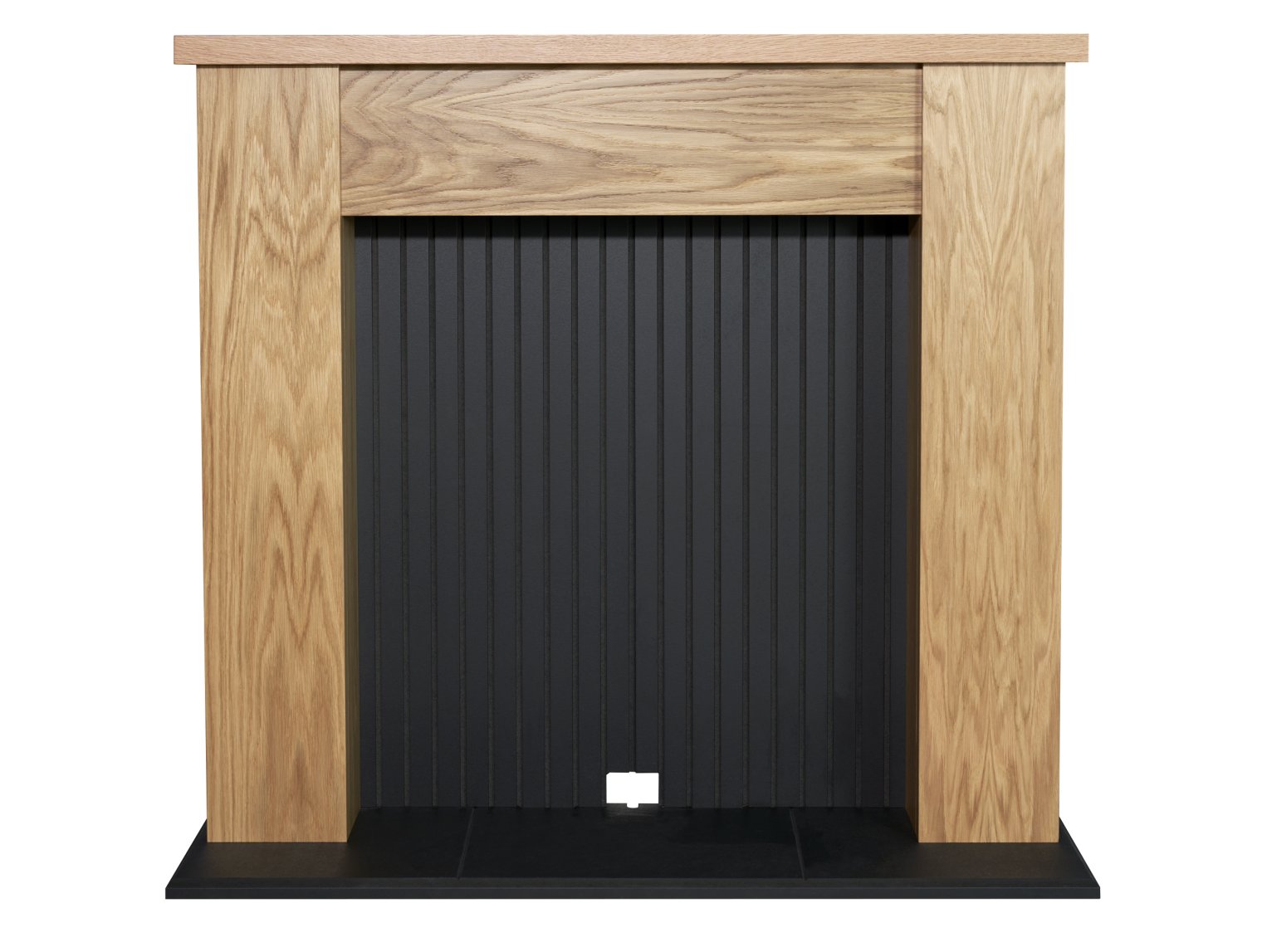 Adam New England Stove Fireplace in Oak & Black, 48 Inch