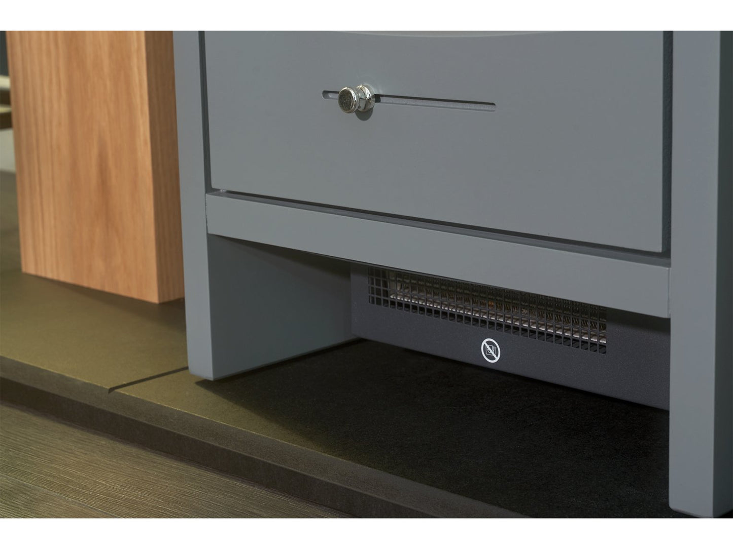 Adam New England Stove Fireplace Oak & Black + Bergen Electric Stove Grey, 48"