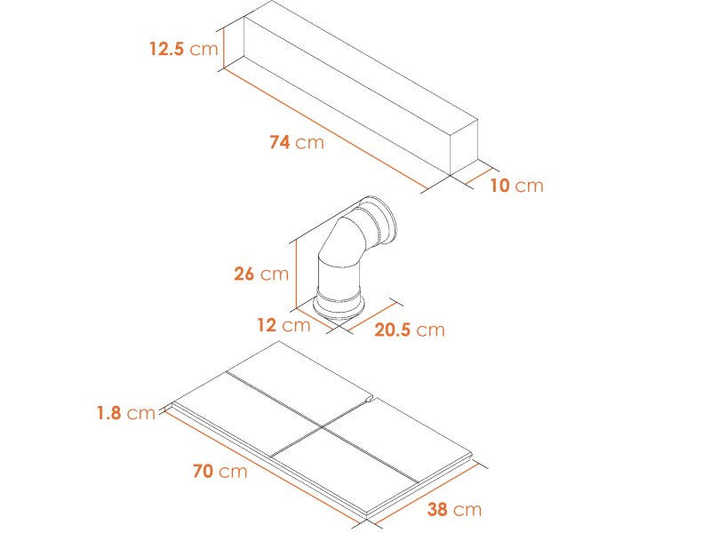 Adam Oak Beam, Hearth & Stove Pipe with Aviemore Stove in Black
