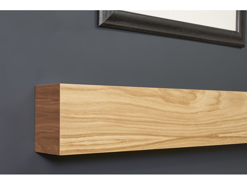 Adam Oak Beam, Hearth & Stove Pipe with Aviemore Stove in Black