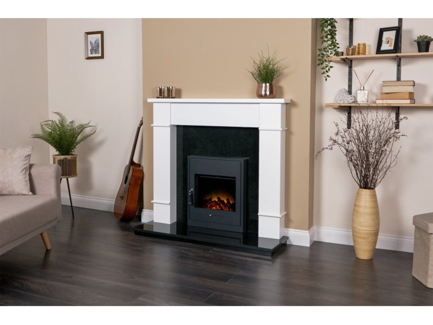 Adam Oslo Electric Inset Stove Black + Remote Control