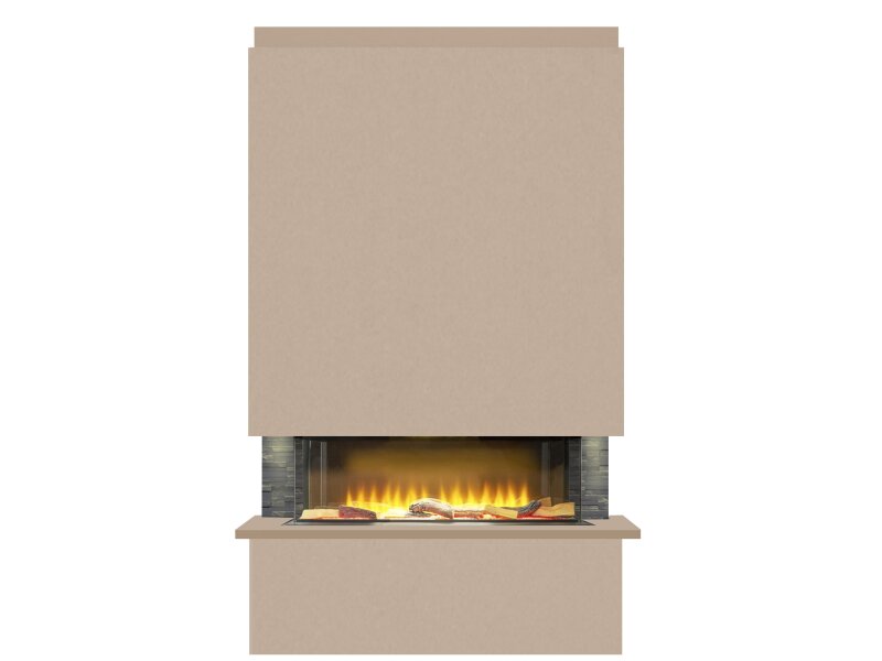 Adam Sahara Pre-Built Media Wall Fireplace Package 2