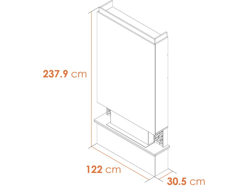 Adam Sahara Pre-Built Media Wall Fireplace Package 2
