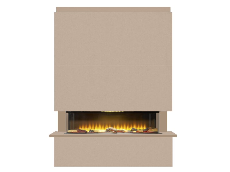 Adam Sahara Pre-Built Media Wall Fireplace Package 3