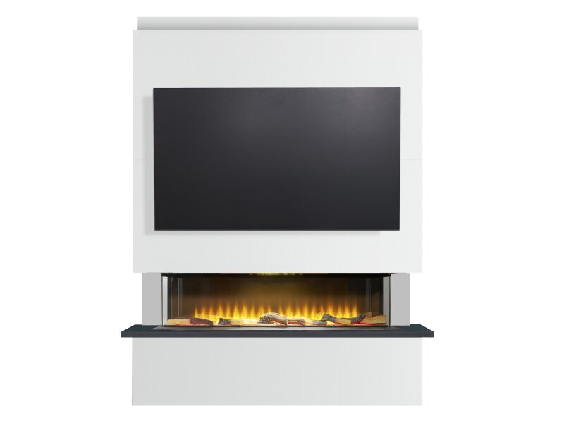 Adam Sahara Pre-Built Media Wall Fireplace Package 3