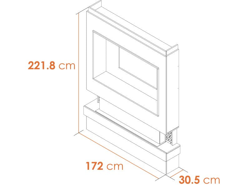 Adam Sahara Pre-Built Media Wall Fireplace Package 5 with TV Recess