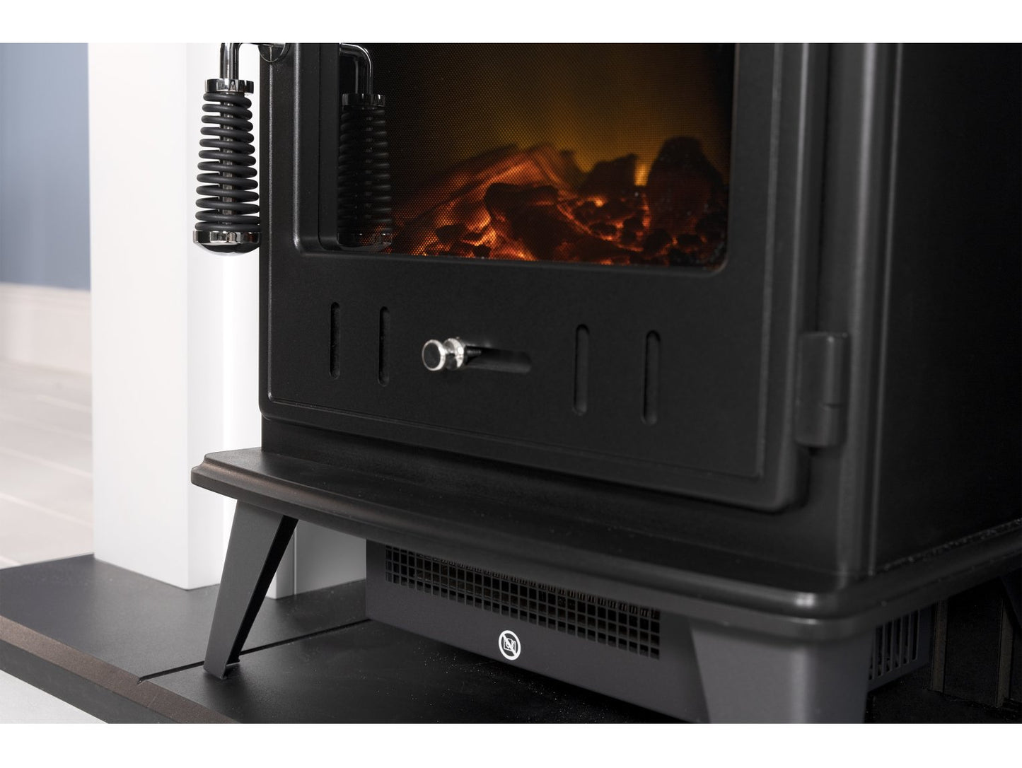 Adam Salzburg Pure White & Grey + Aviemore Electric Stove Black, 39"
