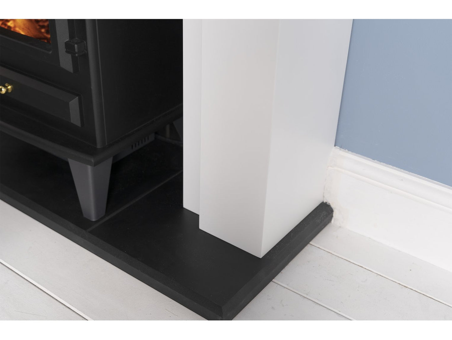 Adam Salzburg Pure White & Grey + Hudson Electric Stove Black, 39"