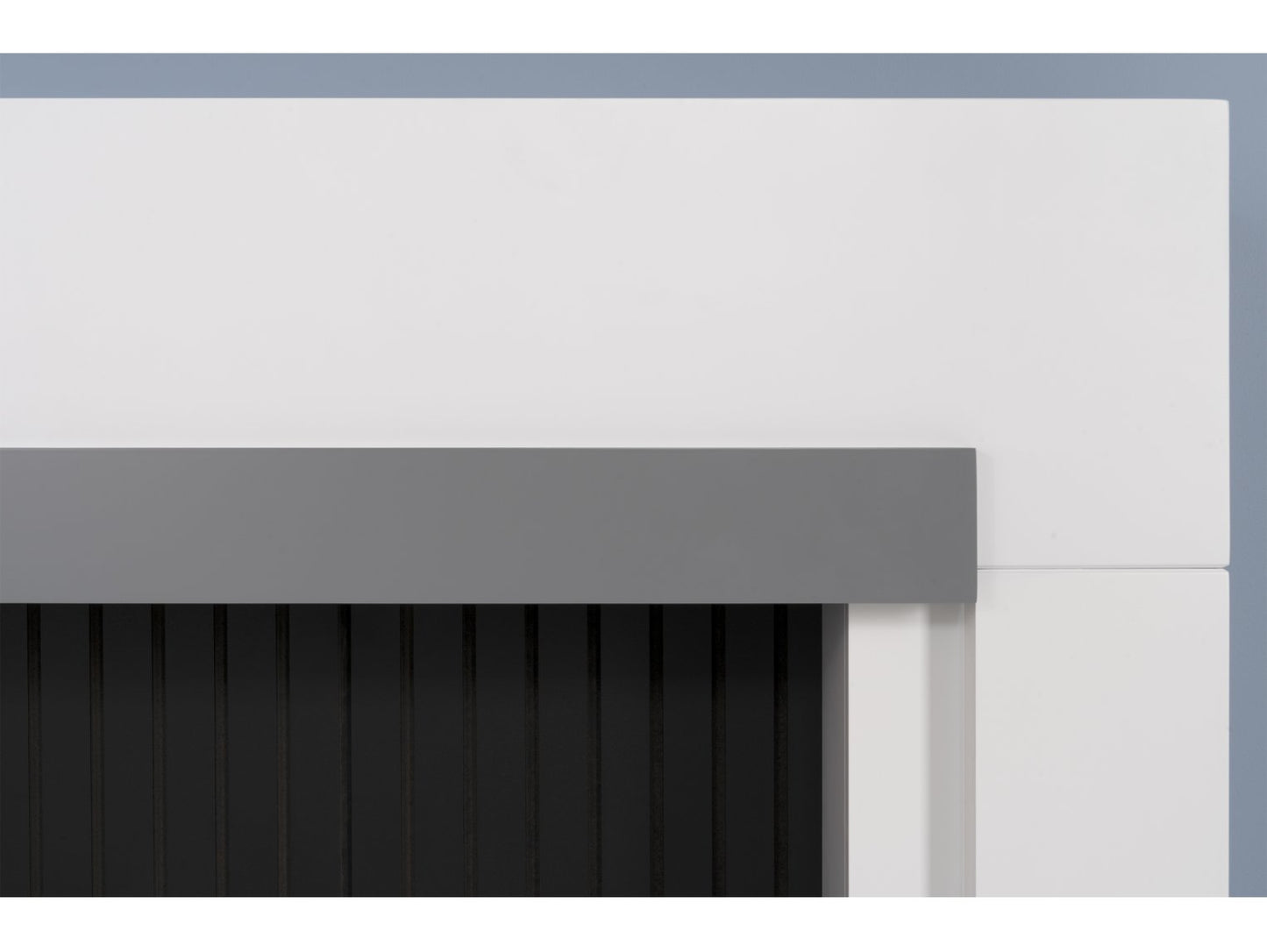 Adam Salzburg Stove Fireplace Pure White + Grey Shelf, 39"