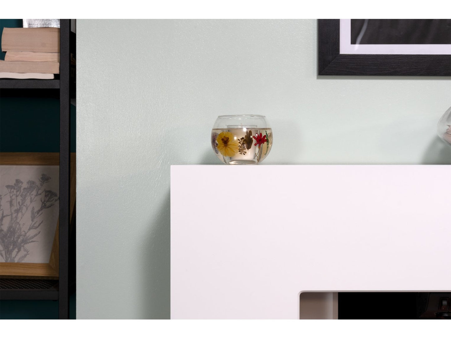 Adam Sambro Pure White Grey Shelf, 46" Fireplace Suite