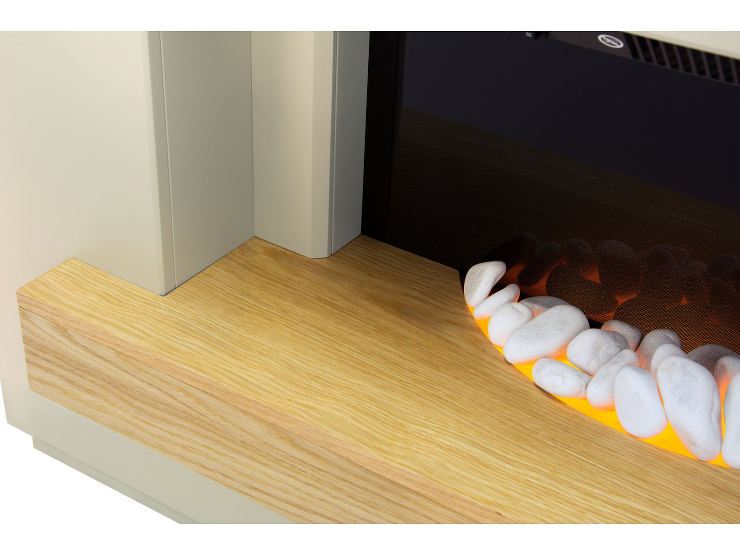 Adam Sambro Stone Effect Oak Shelf, 46" Fireplace Suite