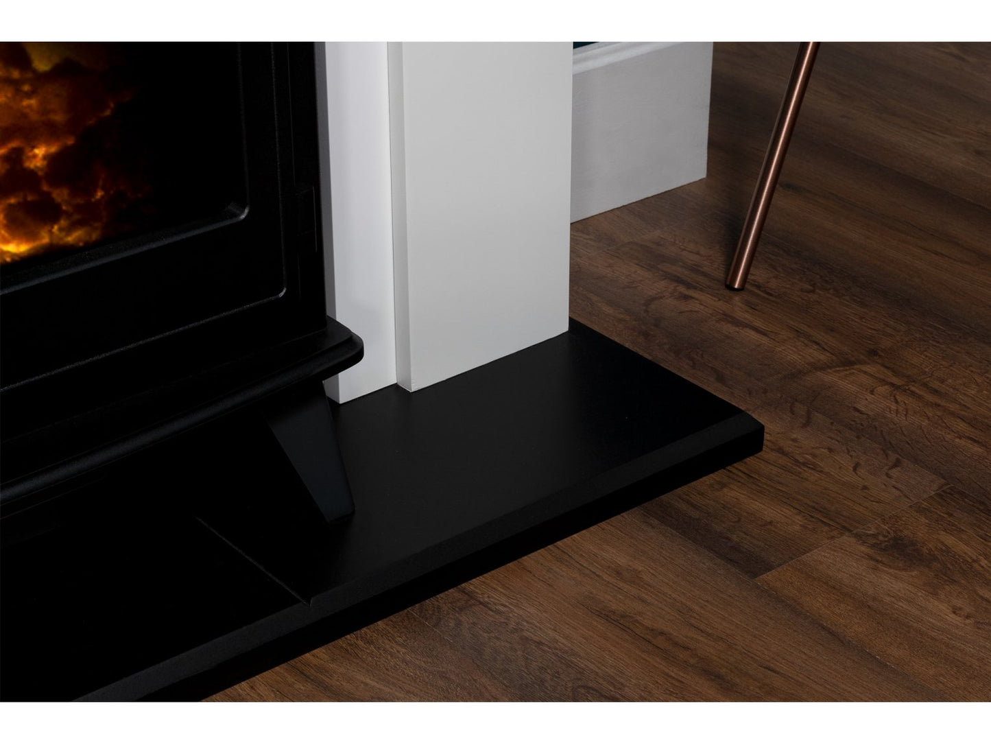 Adam Siena Stove Suite Pure White + Woodhouse Electric Stove Black, 48"