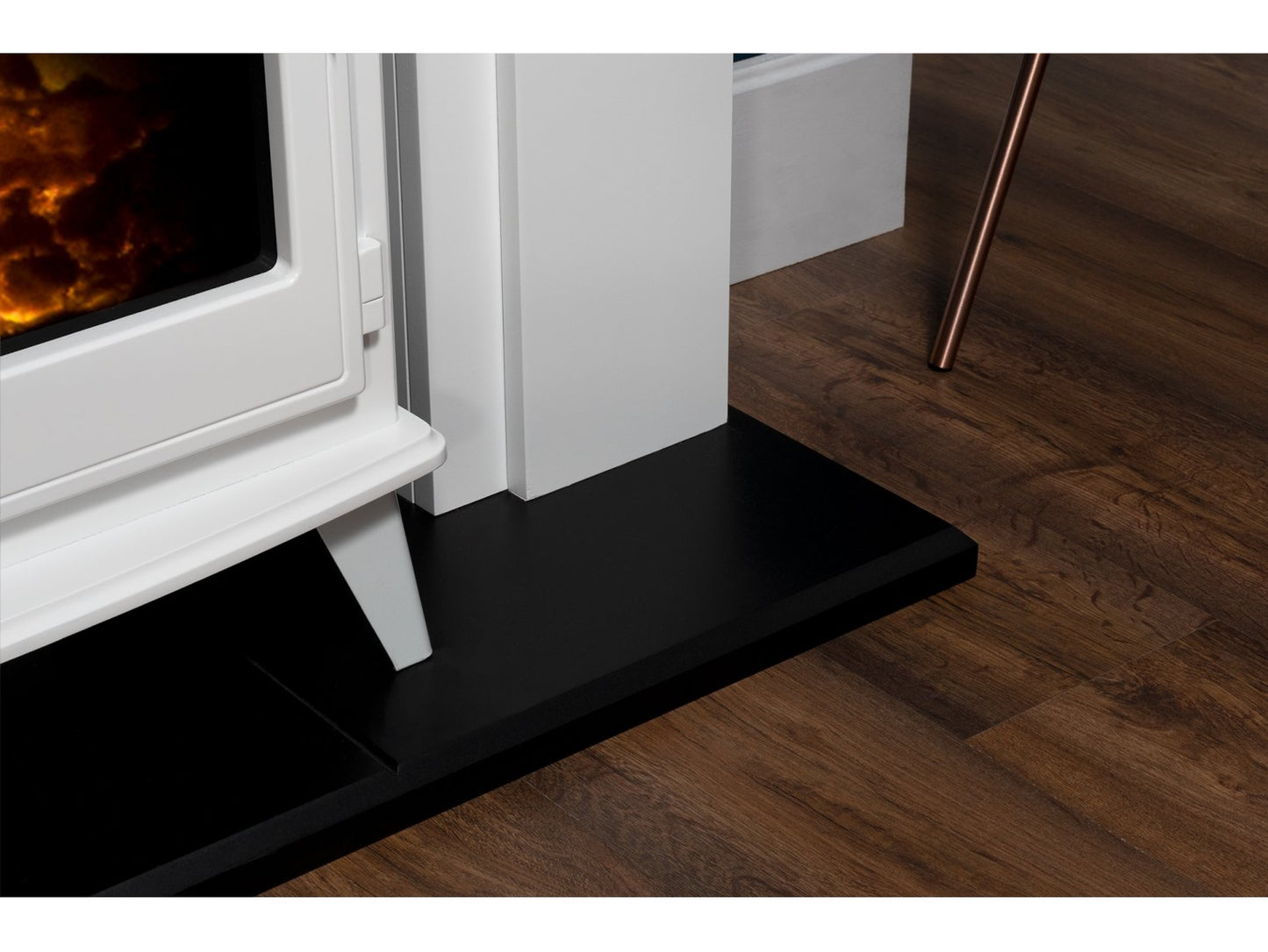 Adam Siena Stove Suite Pure White + Woodhouse Electric Stove White, 48"