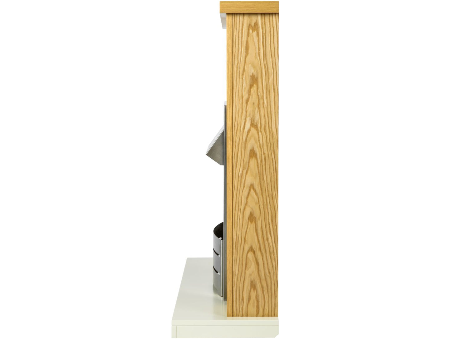 Adam Solus Fireplace Suite Oak + Colorado Bio Ethanol Fire Brushed Steel, 39"