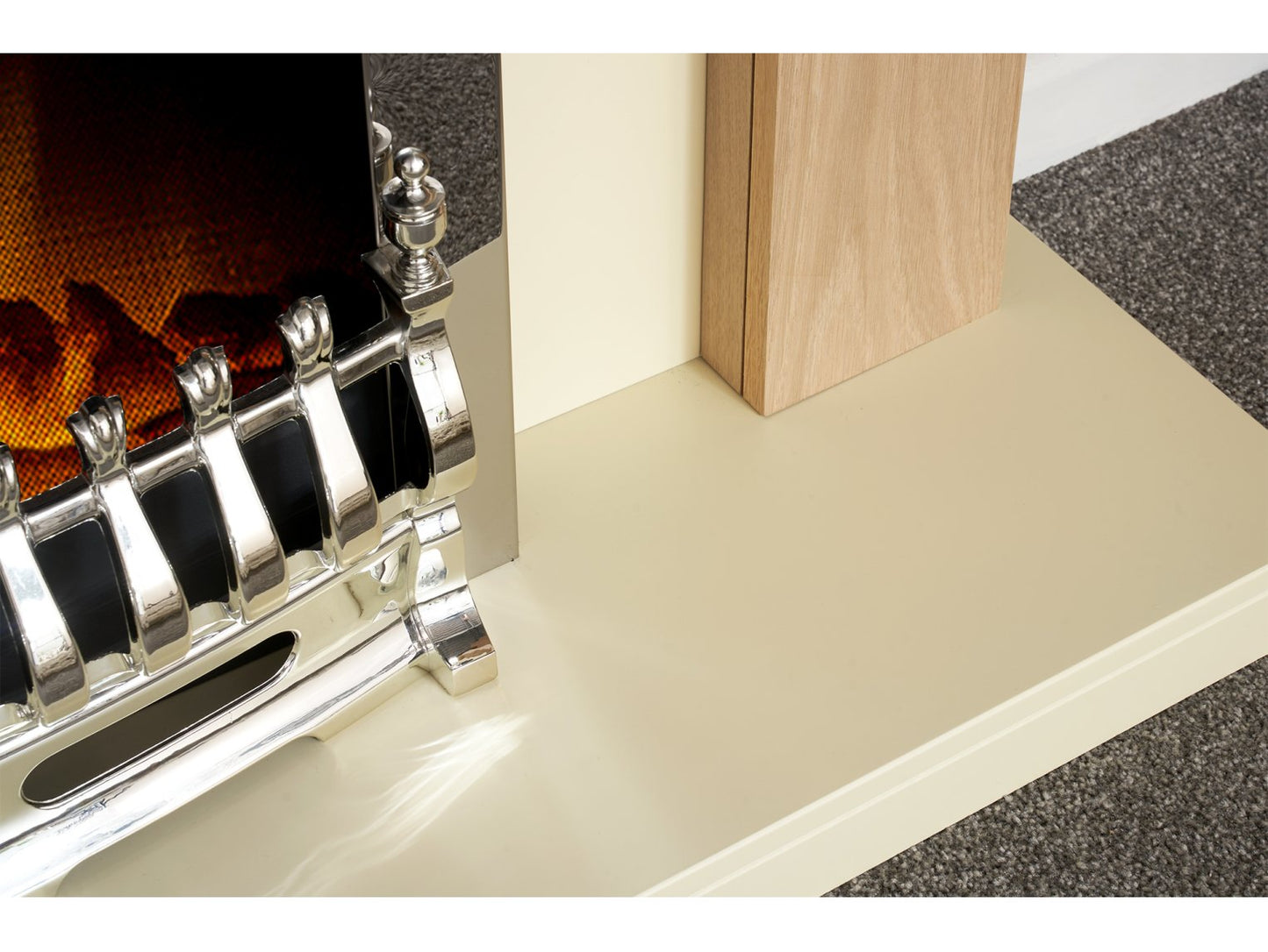 Adam Southwold Fireplace Oak & Cream + Blenheim Electric Fire Chrome, 43"