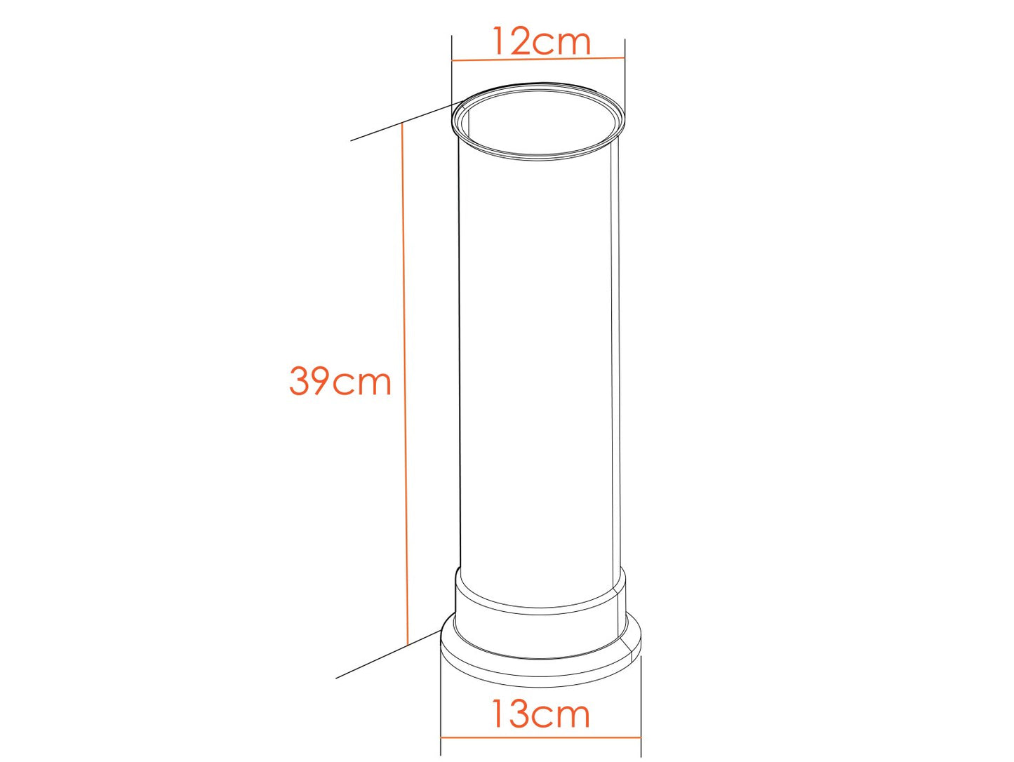 Adam Straight Electric Fire Stove Pipe Black 2066