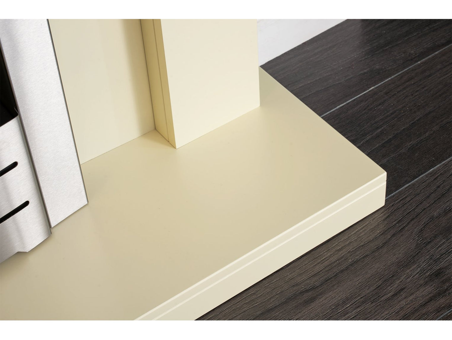 Adam Sutton Fireplace Cream & Black/Cream + Colorado Electric Fire Brushed Steel, 43"