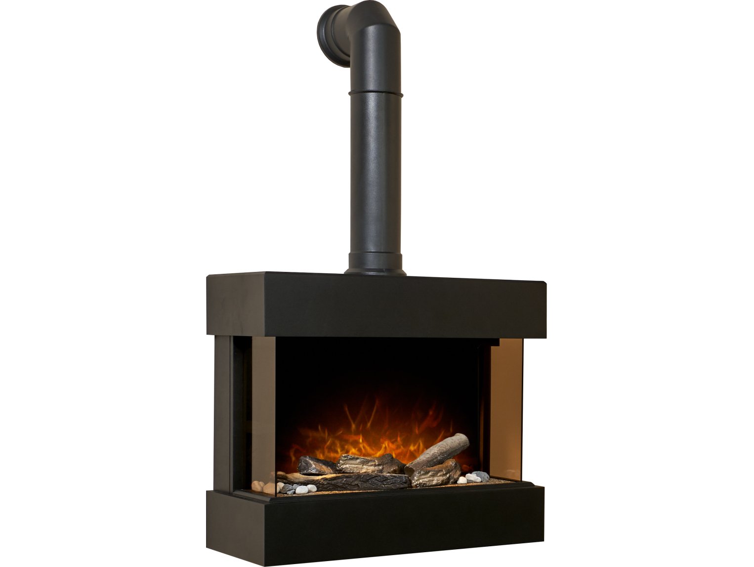 Adam Vega Lyra Black Electric Wall Mounted Fireplace Suite