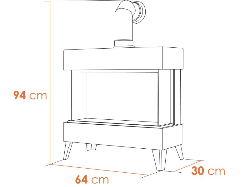 Adam Viera Electric Stove + Remote Control Black