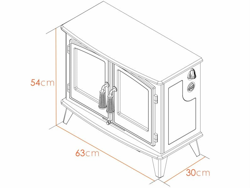 Adam Oak Beam, Hearth & Stove Pipe with Woodhouse Stove in Black