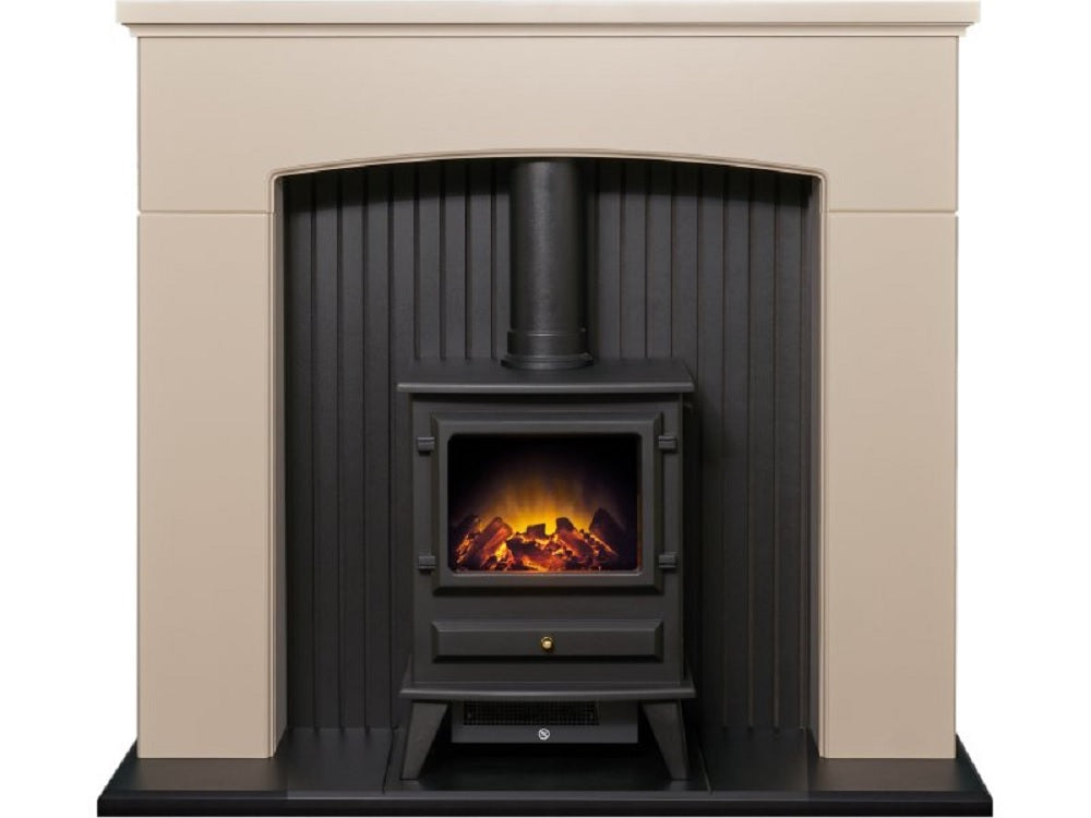 Adam Derwent Stove Suite Cream + Hudson Electric Stove Black, 48"