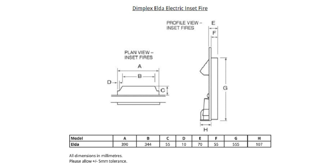 Dimplex Elda Optiflame Electric Fire in Stainless Steel