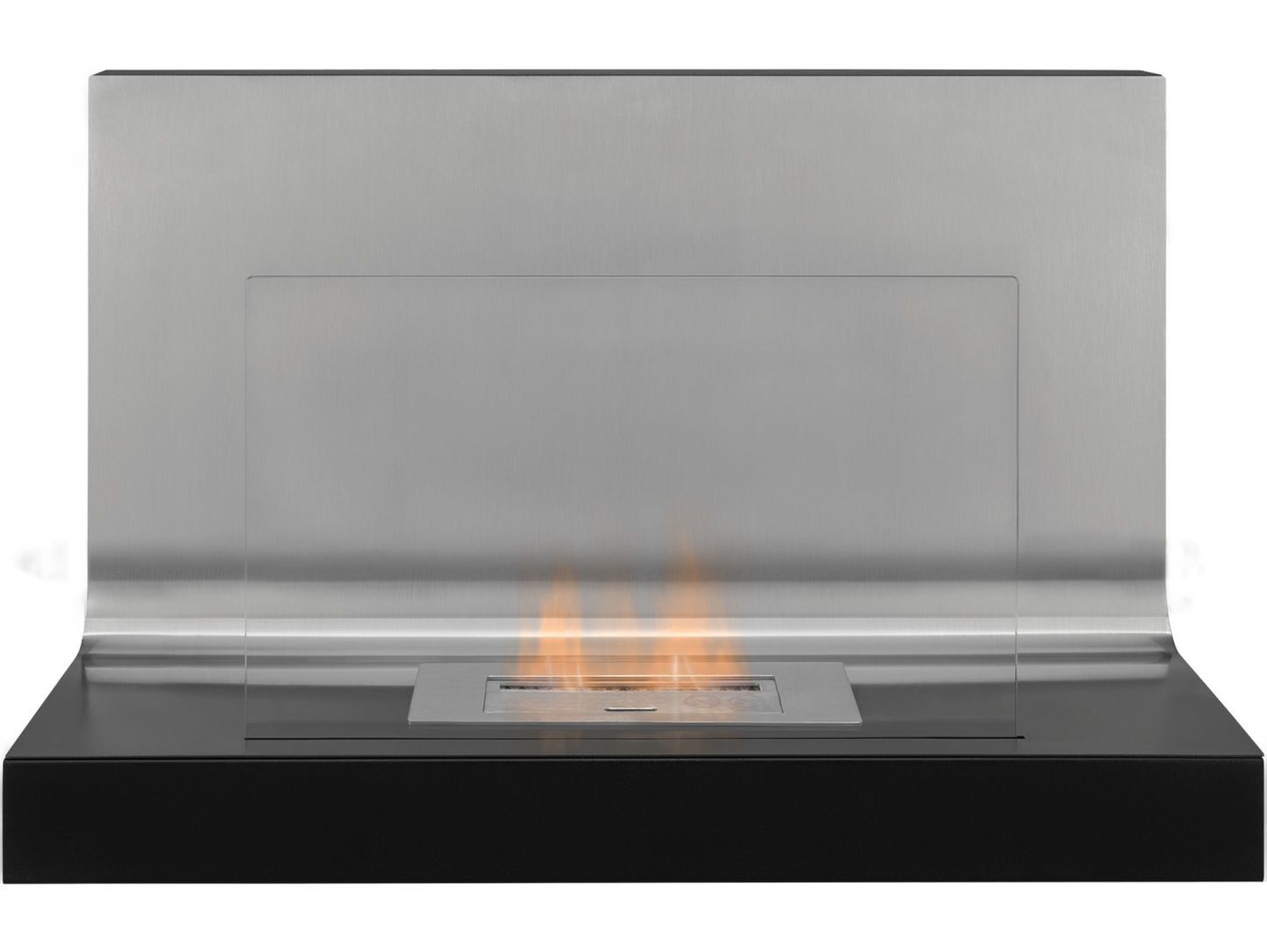 The Crescent Wall Mounted Bio Ethanol Fire Stainless Steel, 31"