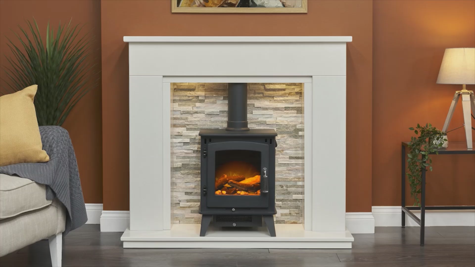 Acantha Echo Electric Stove in Charcoal Grey