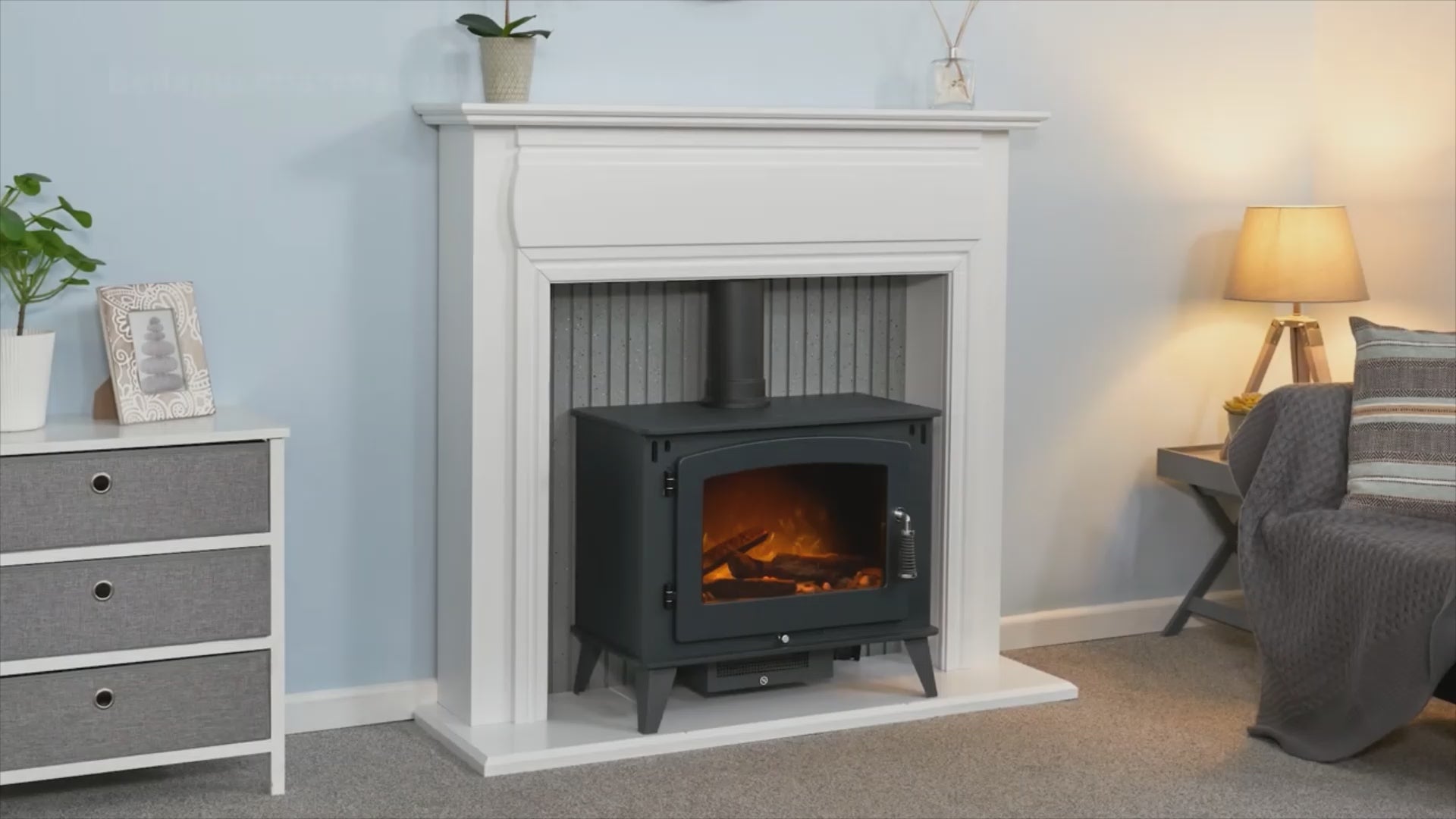 Acantha Bellagio Electric Stove in Charcoal Grey