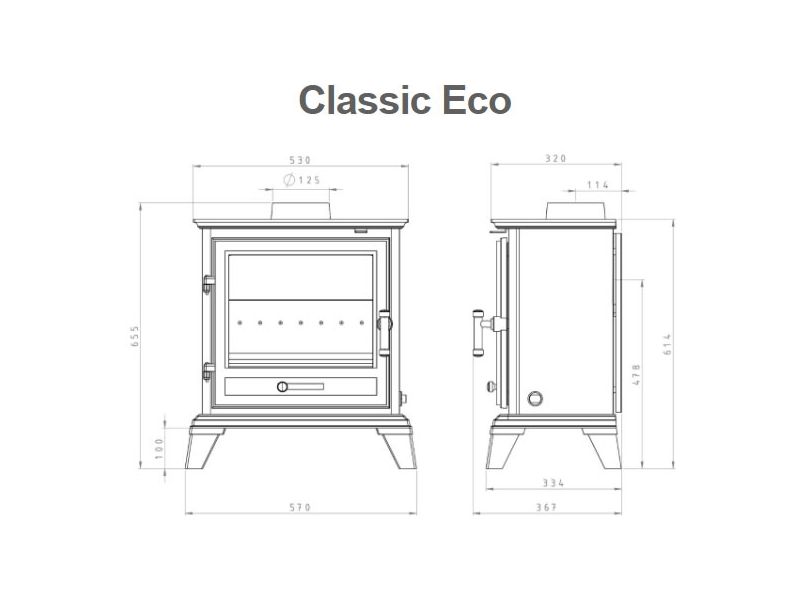 Gallery Classic 8 ECO Black Stove Wood Burning Multifuel Ecodesign Stove 8kW