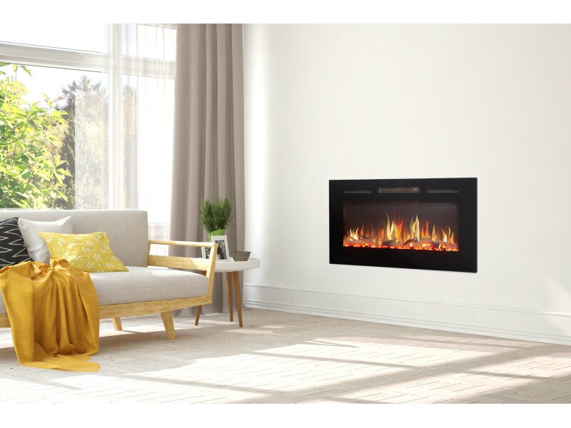Adam Orlando Inset / Wall Mounted Electric Fire, 36 Inch