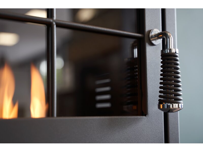 OKO S2 Bio Ethanol Stove with Log Storage in Charcoal Grey