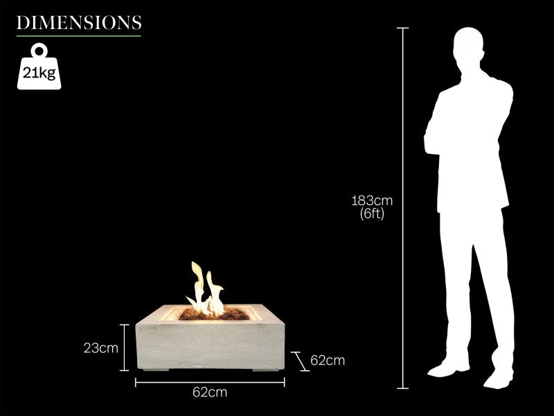 Field & Flame Mazus Gas Fire Pit in Travertine
