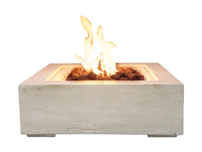 Field & Flame Mazus Gas Fire Pit in Travertine