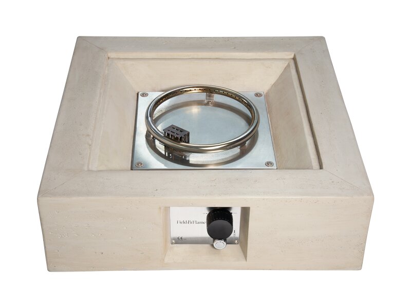 Field & Flame Mazus Gas Fire Pit in Travertine