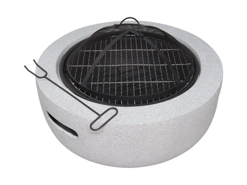 Field & Flame Dahlia wood Burning Fire Pit Concrete Grey