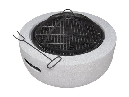 Field & Flame Dahlia wood Burning Fire Pit Concrete Grey